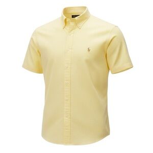 Polo Ralph Lauren 2XB Short Sleeve Classic Fit Light Yellow Cotton Oxford